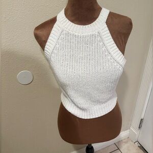 Adrienne Vittadini Ivory Sleeveless Knit Top